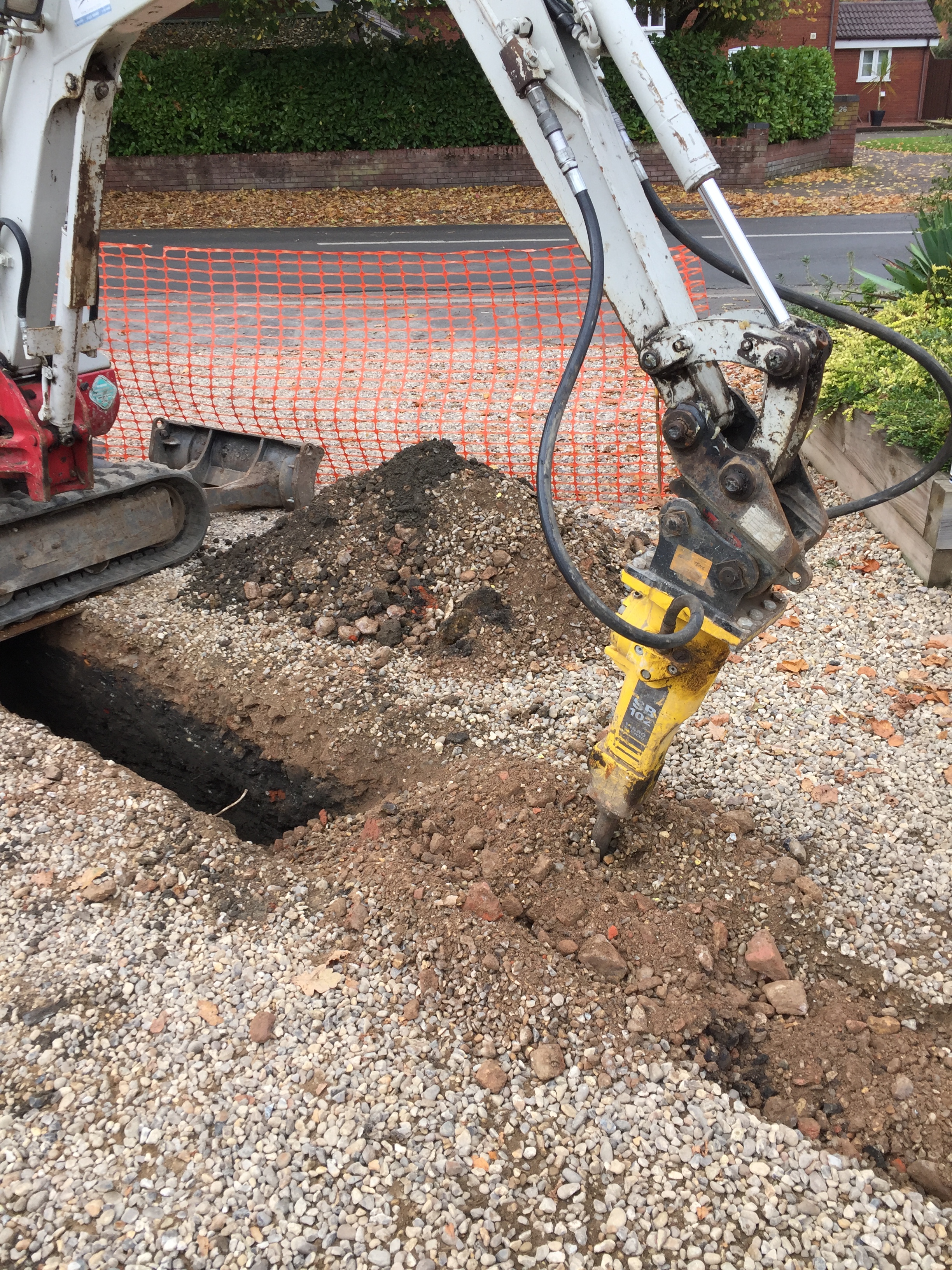 Trenching hard Ground for install of services for new outbuilding