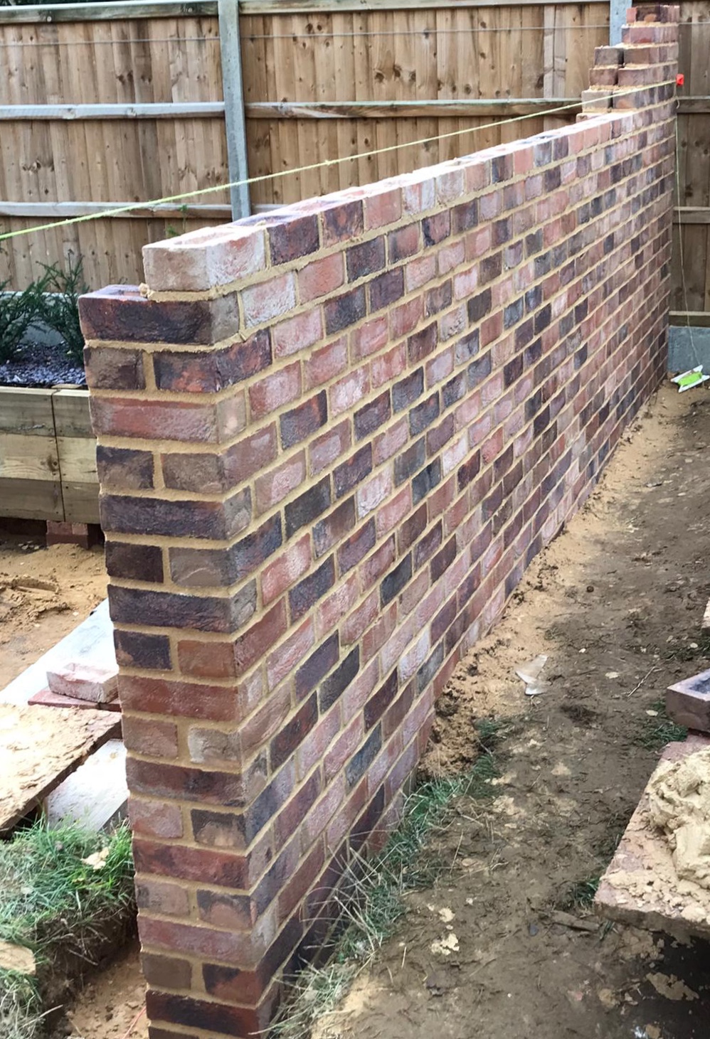 Garden Wall Brickwork underway